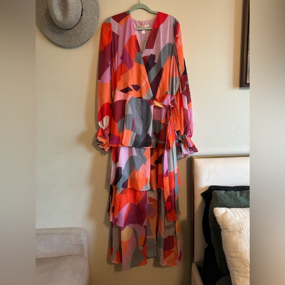 Anthropologie Plus Hutch Long-Sleeve V-Neck Wrap Maxi Dress - Picture 9 of 11